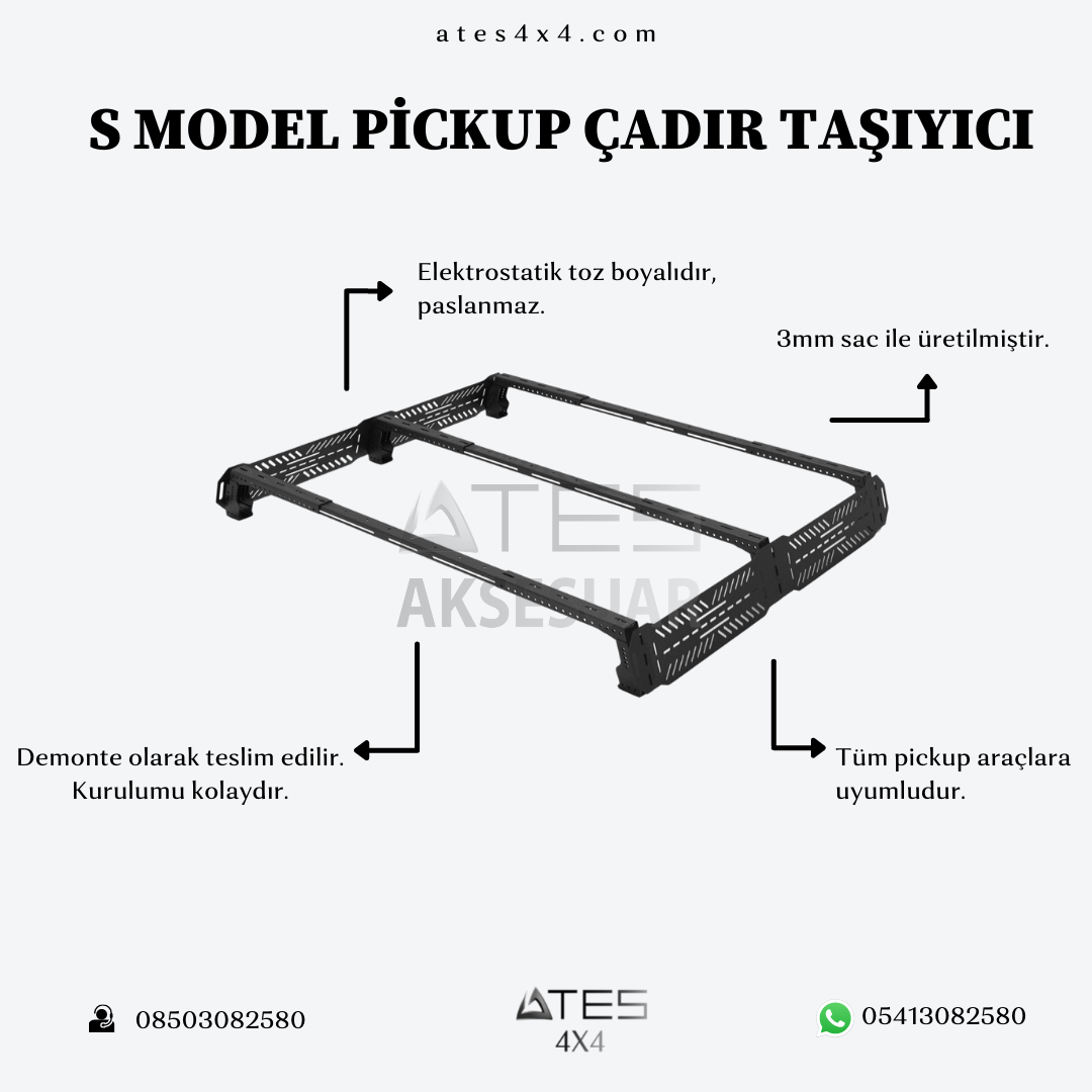11.png S Model Pickup Çadır Taşıyıcı - Görsel 1