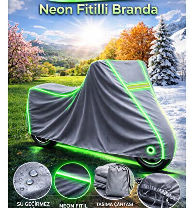 Yamaha Niken GT Uyumlu (NEON FİTİLLİ-YEŞİL) Su Geçirmez Motorsiklet Brandası