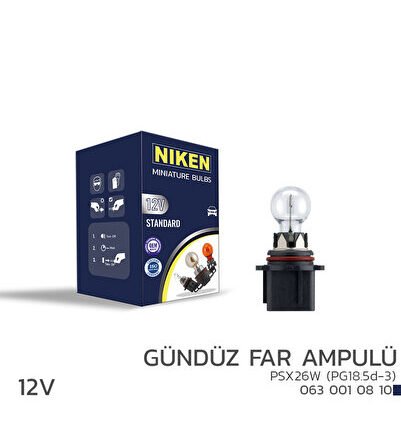 Nıken 12V PSX26W Gündüz Far Ampulü (PG18.5d-3)