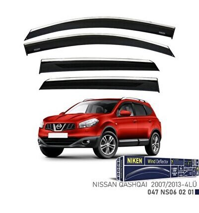Nissan Qashqai Niken Kromlu Cam Rüzgarlığı 4lü Set 2007 2014