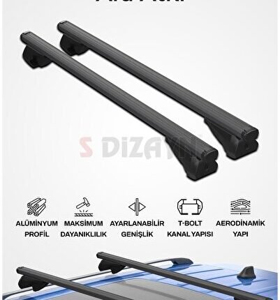 S-Dizayn Peugeot 308 SW S-Bar Atlas V1 Ara Atkı Tavan Taşıyıcı Barı Siyah 130 Cm 2007-2013 A+ Kalite