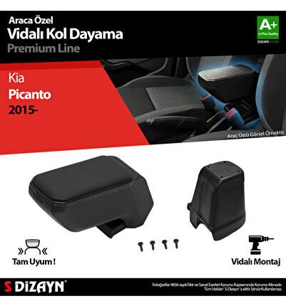 Life Kia Picanto Kol Dayama Kolçak Abs Vidalı Siyah 2015-2017 A Kalite