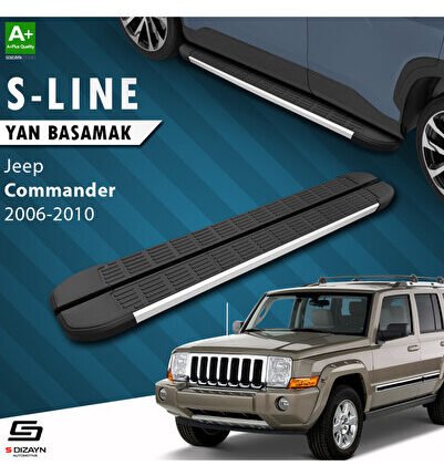 Jeep Commander S-Line Aluminyum Yan Basamak 173 Cm 2006-2010 A+ Kalite JE-CO1-YBS-SL-AL-173