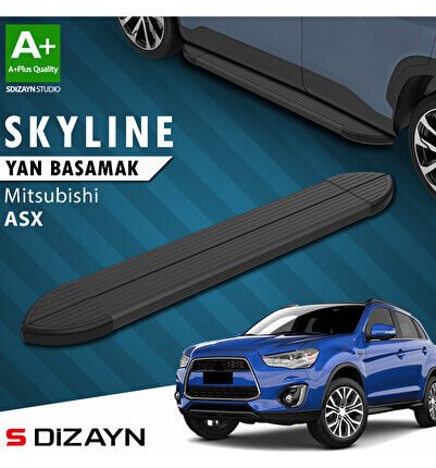 Mitsubishi ASX Skyline Siyah Yan Basamak 183 Cm 2010 Üzeri A+ Kalite MT-AX1-YBS-SKY-SA-183