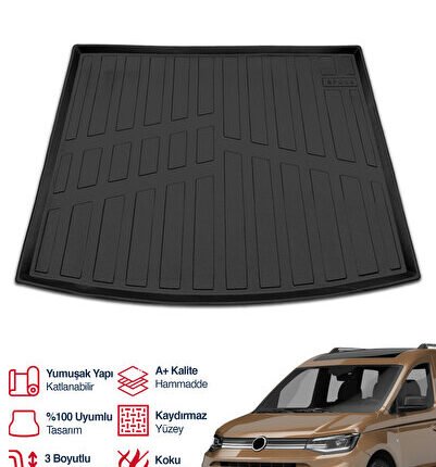 S-Dizayn VW Caddy 3D Pro Bagaj Havuzu 2020 Üzeri A+ Kalite