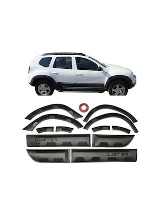 Dacia Duster Kapı Koruma Ve Çamurluk Kaplaması Dodik Plastik 12Li Damalı