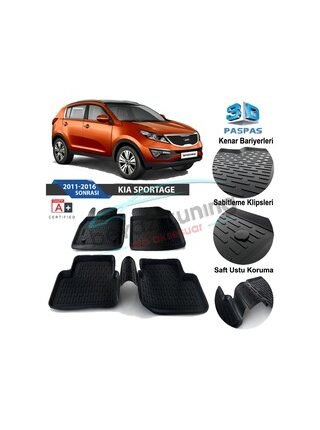 Kia Sportage Havuzlu 3D Paspas Niken Siyah 2011-2016