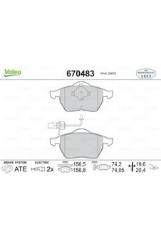 Valeo-670483 Ön Balata Fisli Passat 96-01 A6 94-97 100 Avant 1.8- 514664072